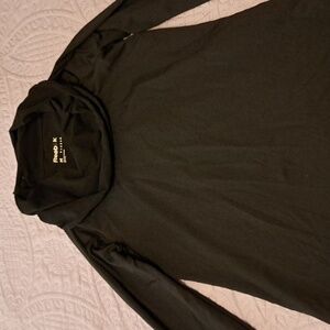 Reebok black cowl neck top with thumb holes, size medium.